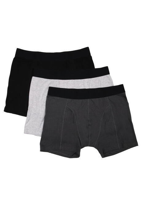 Mens 3pk Grey Trunks