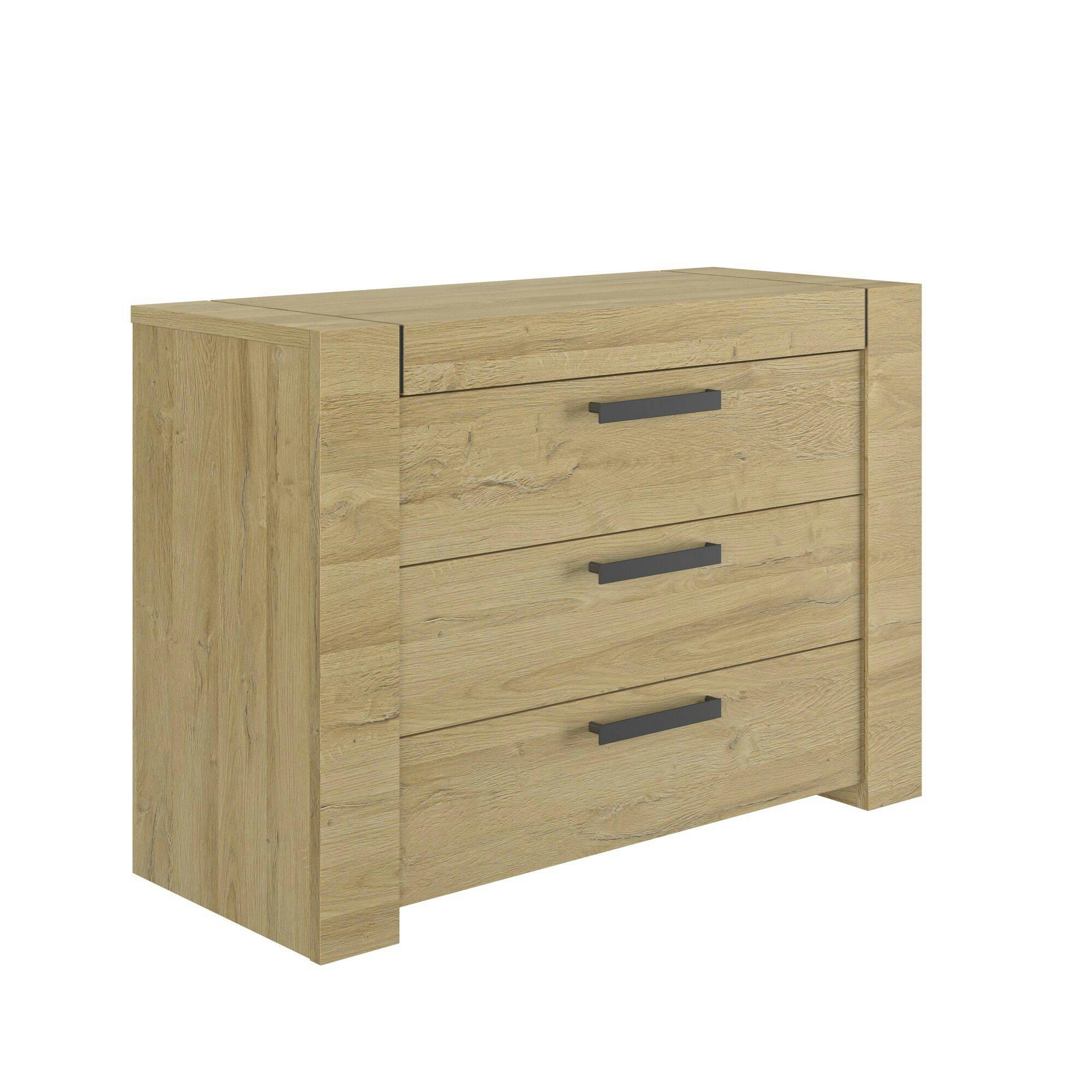 EMILIE - Commode 3 tiroirs effet bois