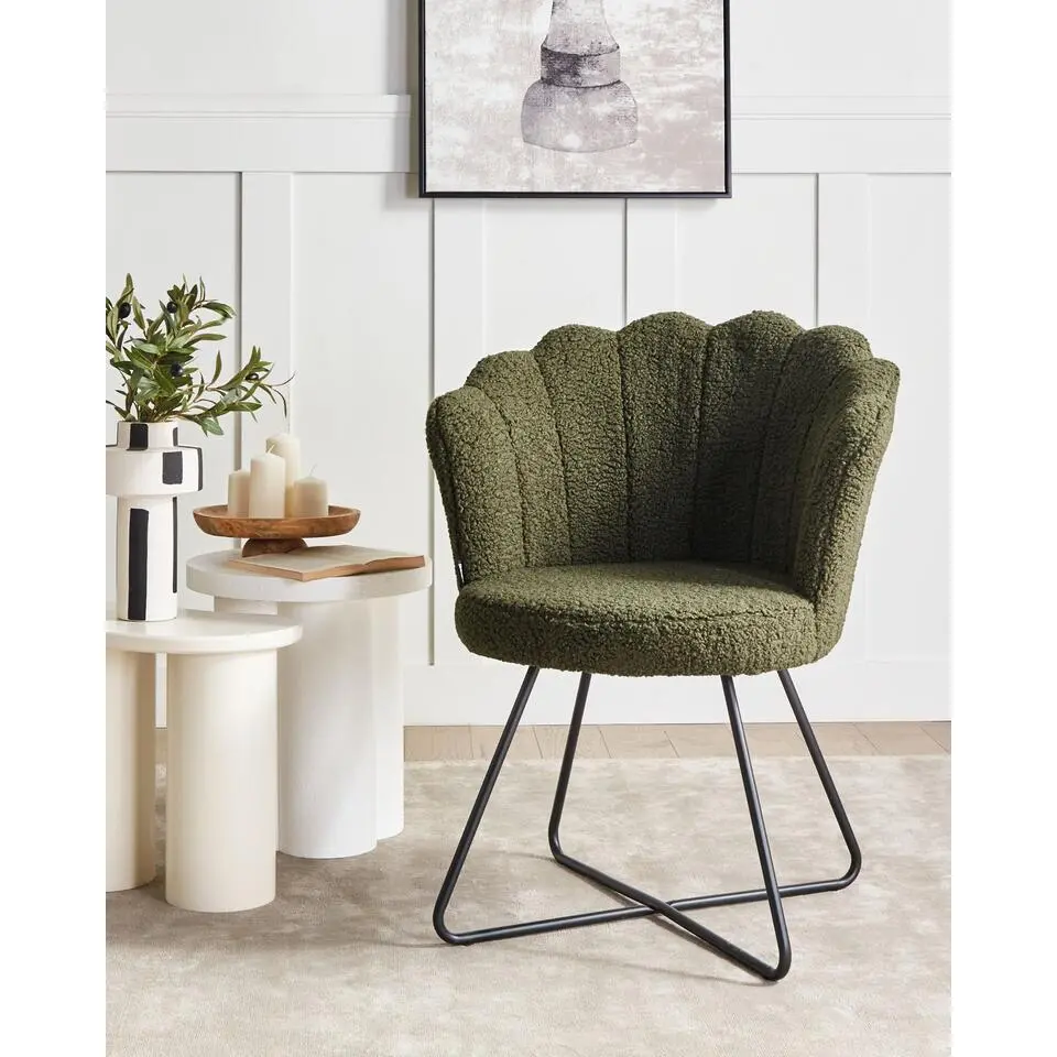 LOVELOCK - Fauteuil - Donkergroen - Boucl&eacute;