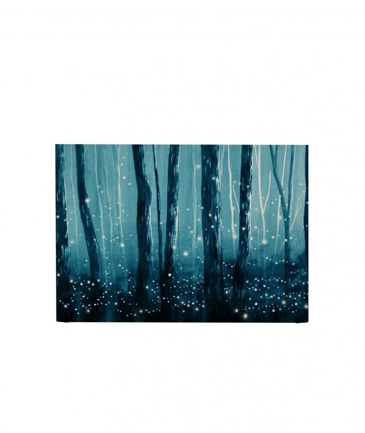 LUCIOLES - Tête de lit avec housse Bleu 160 cm