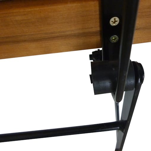 NNEVL Folding Garden Chairs 2 pcs Steel and Solid Acacia Wood