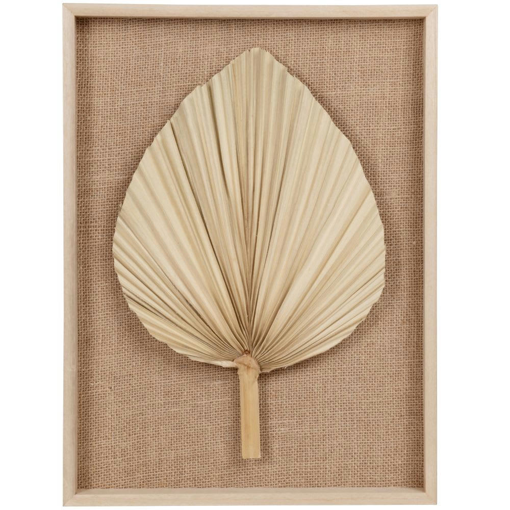 NAYRA - Déco murale palme séchée beige 30x40