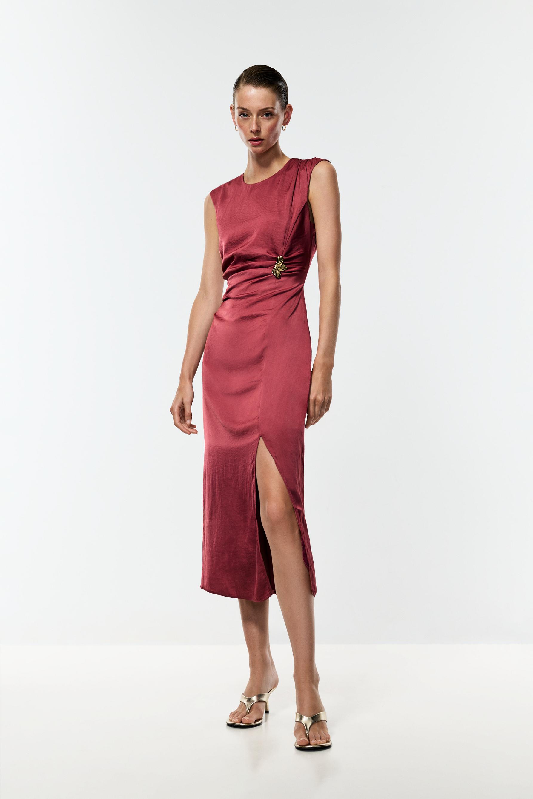 Vestido midi satinado joya
