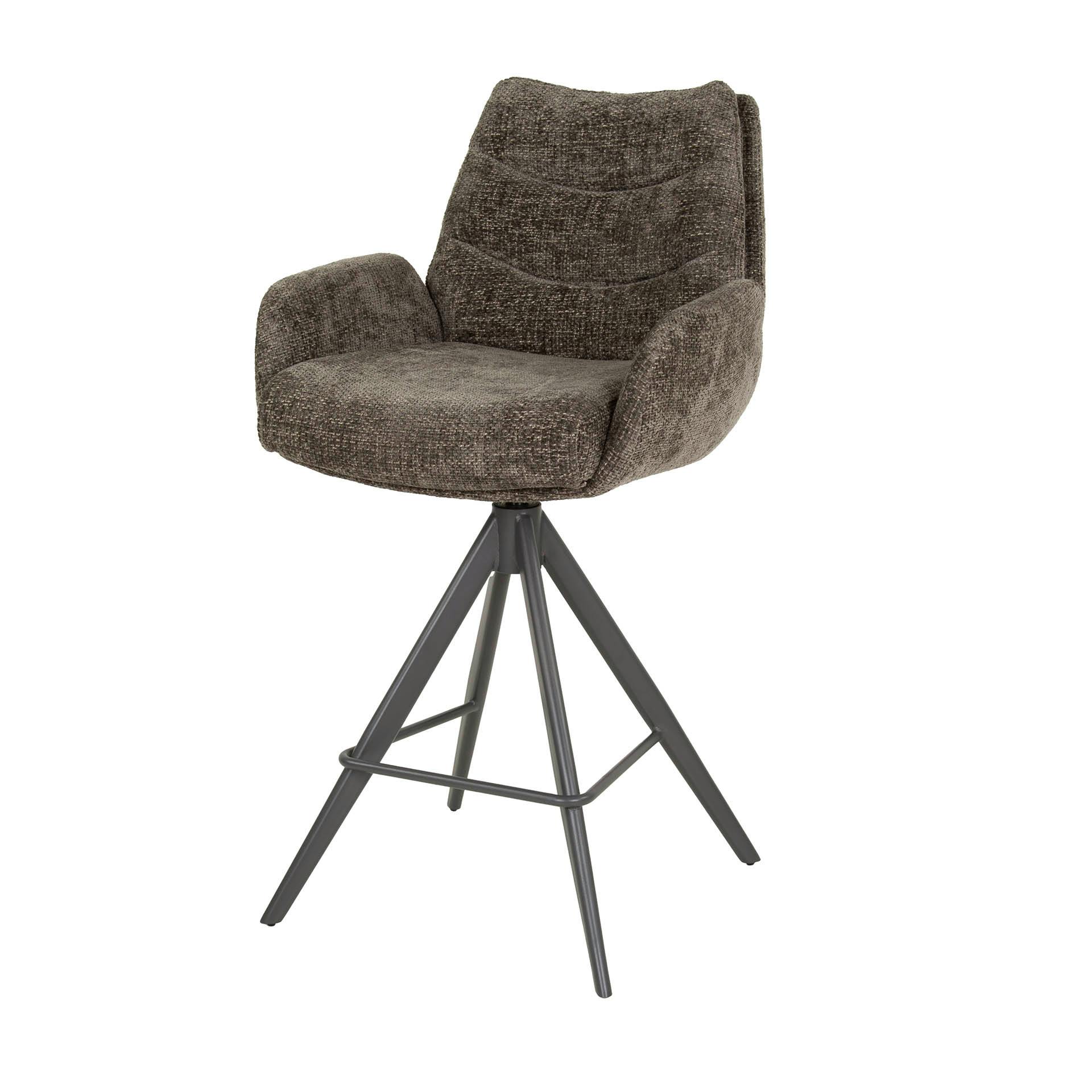Tabouret de bar pivotant grand confort, finition taupe (lot de 2) TAJ