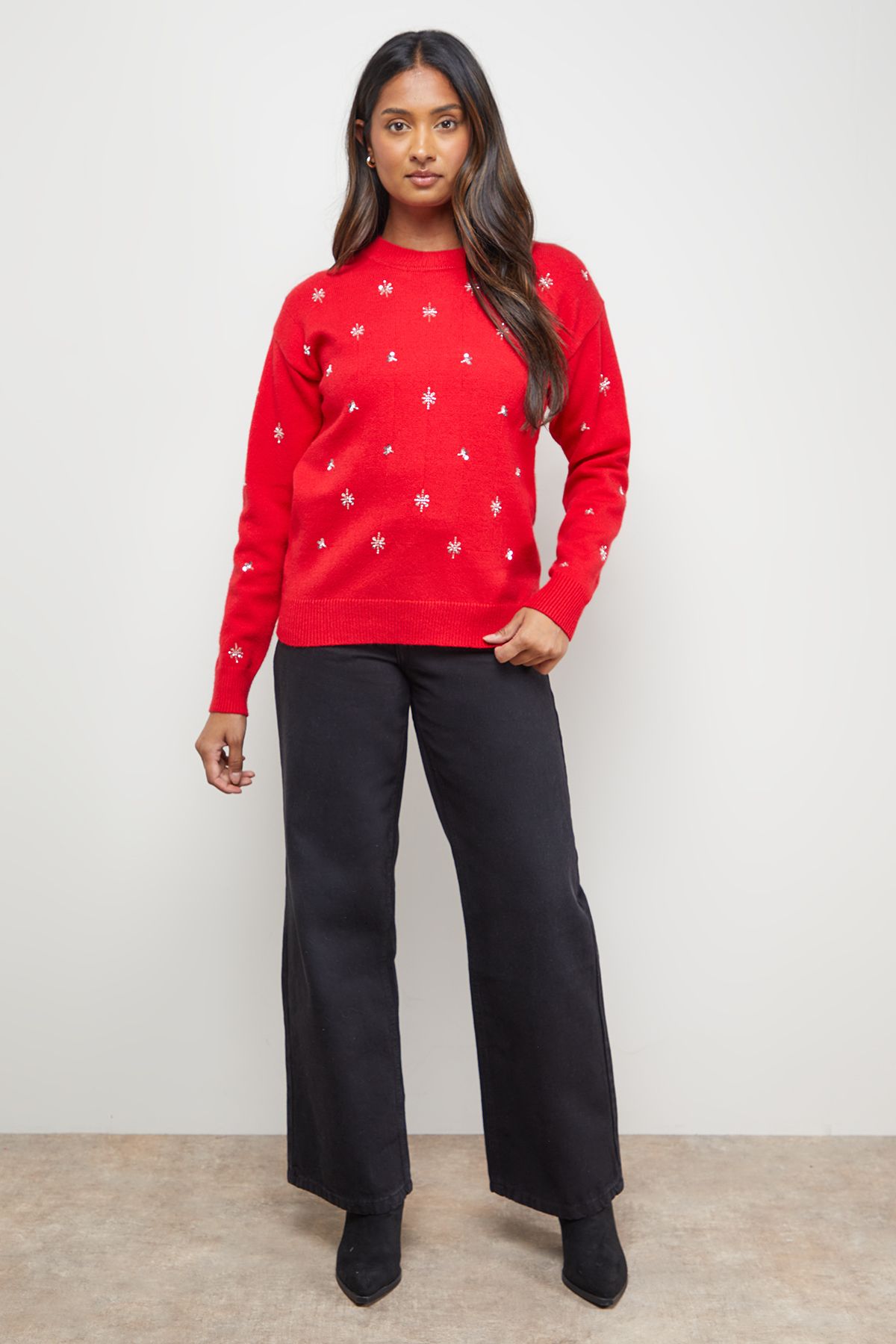 Oasis Embellished Crew Neck Jumper