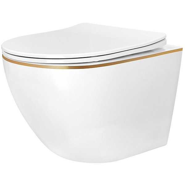 Cuvette Wc Suspendue Rea Carlo Mini Tornado NFQ Gold Edge