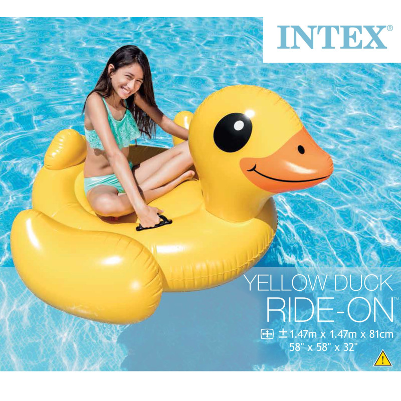 Canard jaune gonflable à chevaucher 147 x 147 x 81 cm INTEX