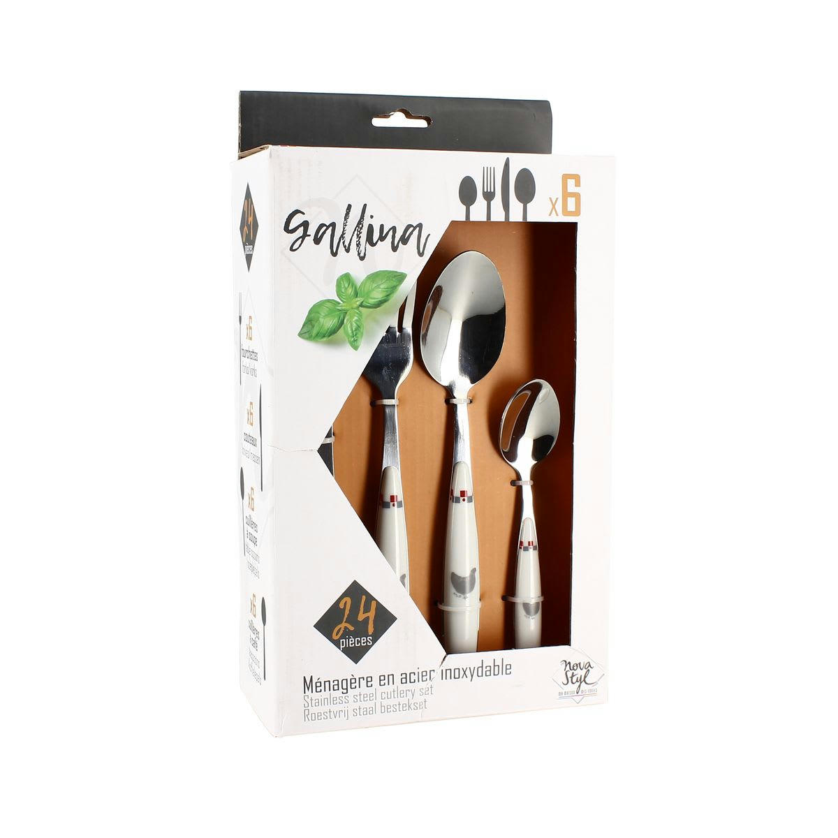 GALLINA - Ménagère 24 pièces en acier inoxydable