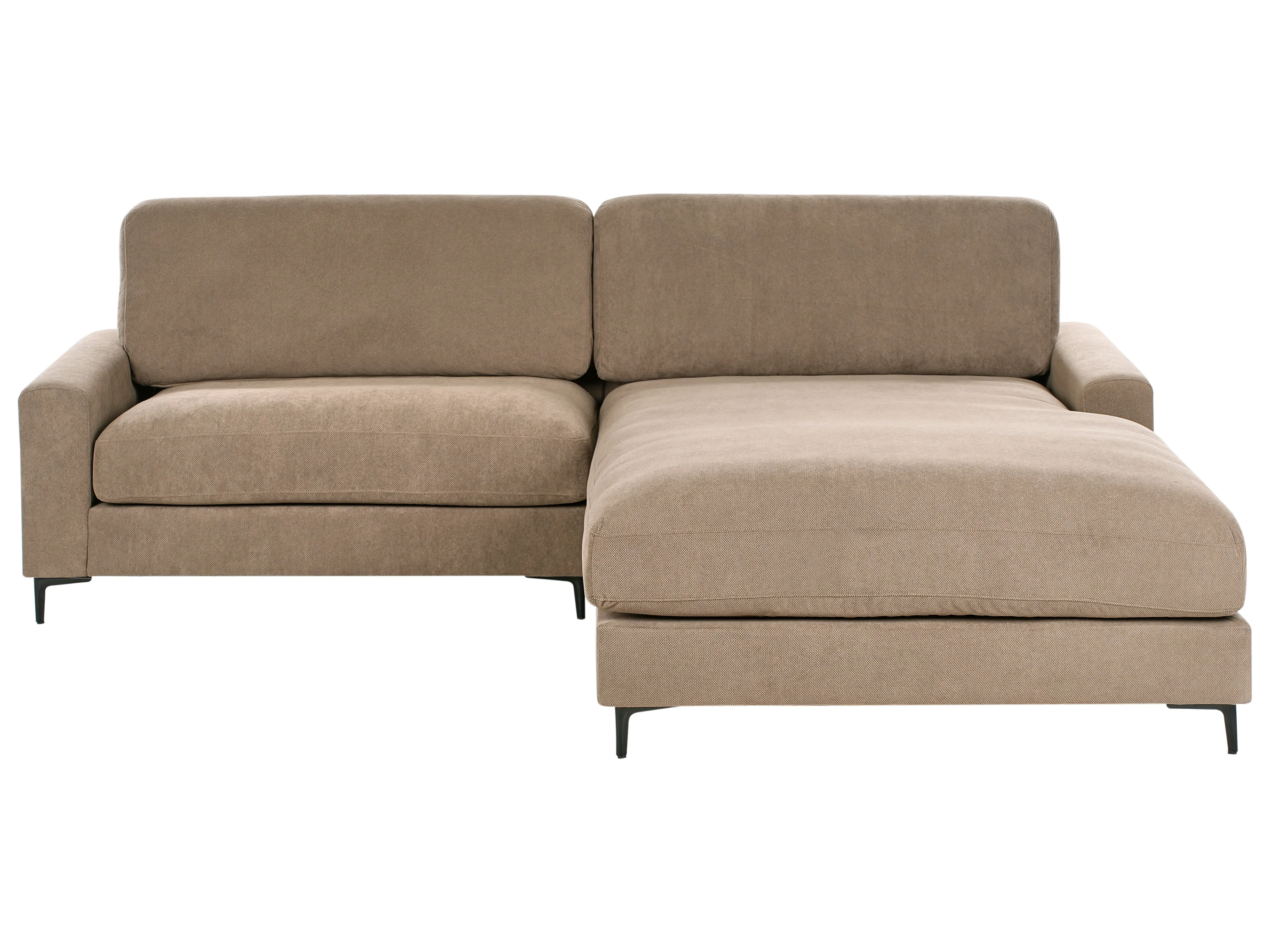 Corner Sofa 3 Seater MALOY Fabric Brown Right Hand