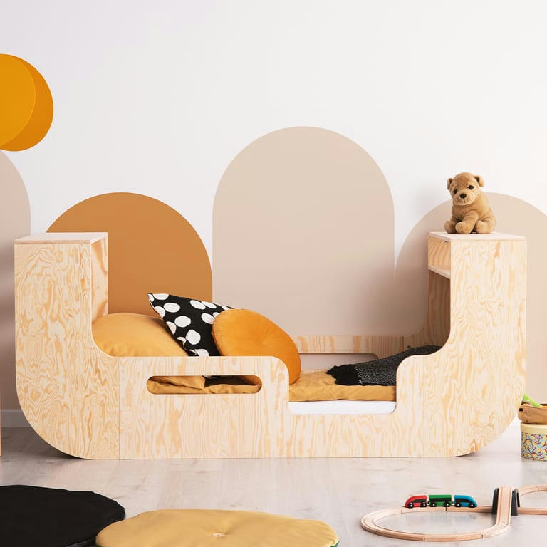 TIANA - Lit 90x190 entrée droite sommier inclus naturel