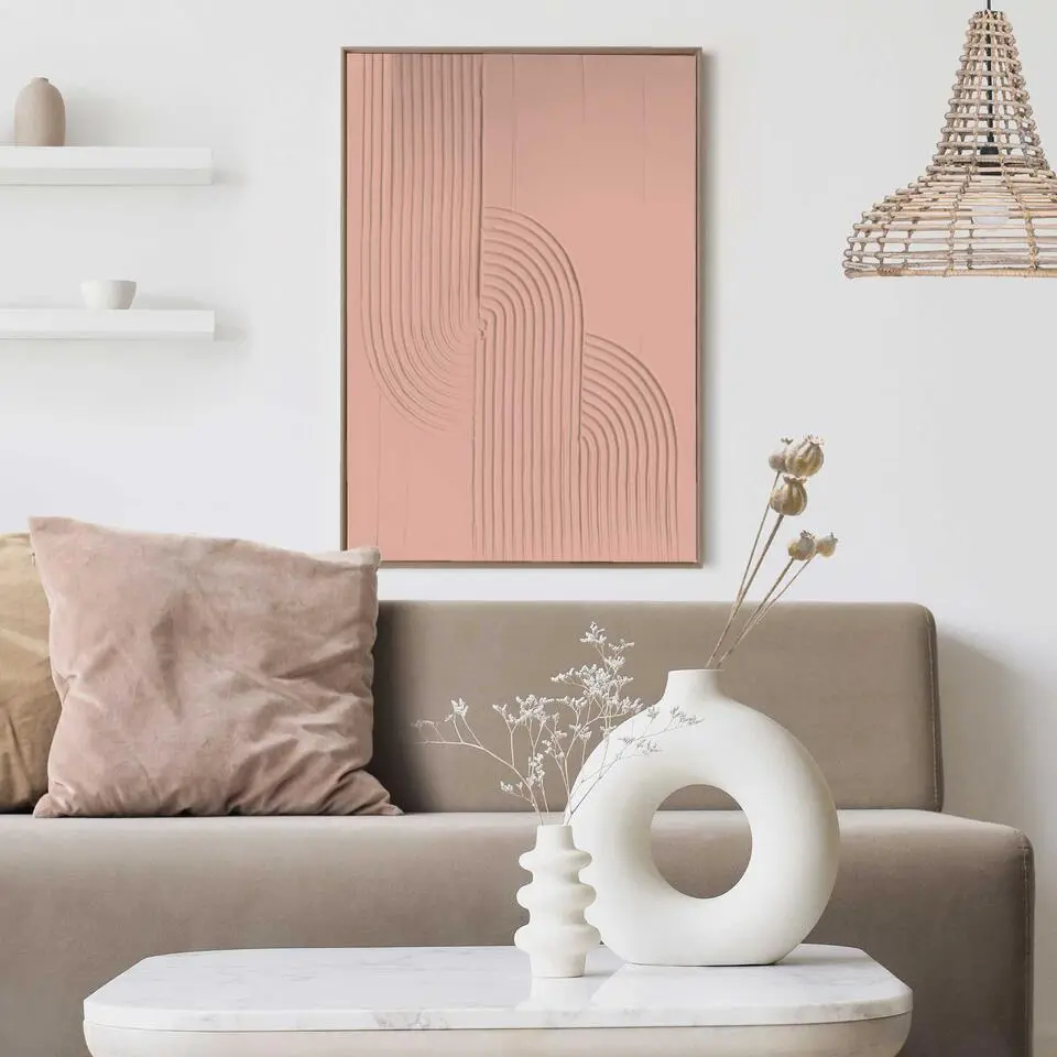 Schilderij 3D Art Knot - nude/terra - 70 x 50 - Bruin