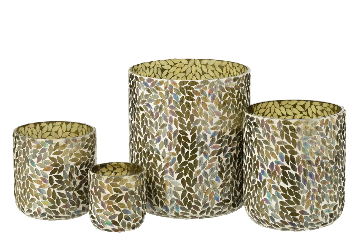 J-Line geurkaars Tea & Herbs - glas - groen - XL - 150U