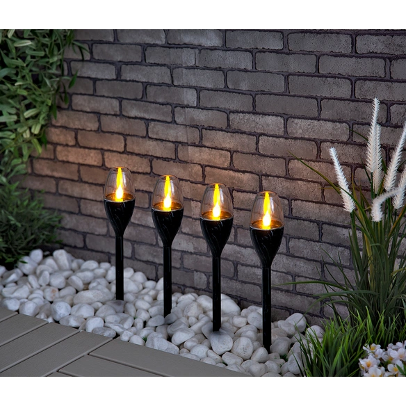 LED-Solarleuchte »Lorcan 2.0«, 4er Set, ØxH: 6,1 x 37,7 cm, Kunststoff, anthrazit