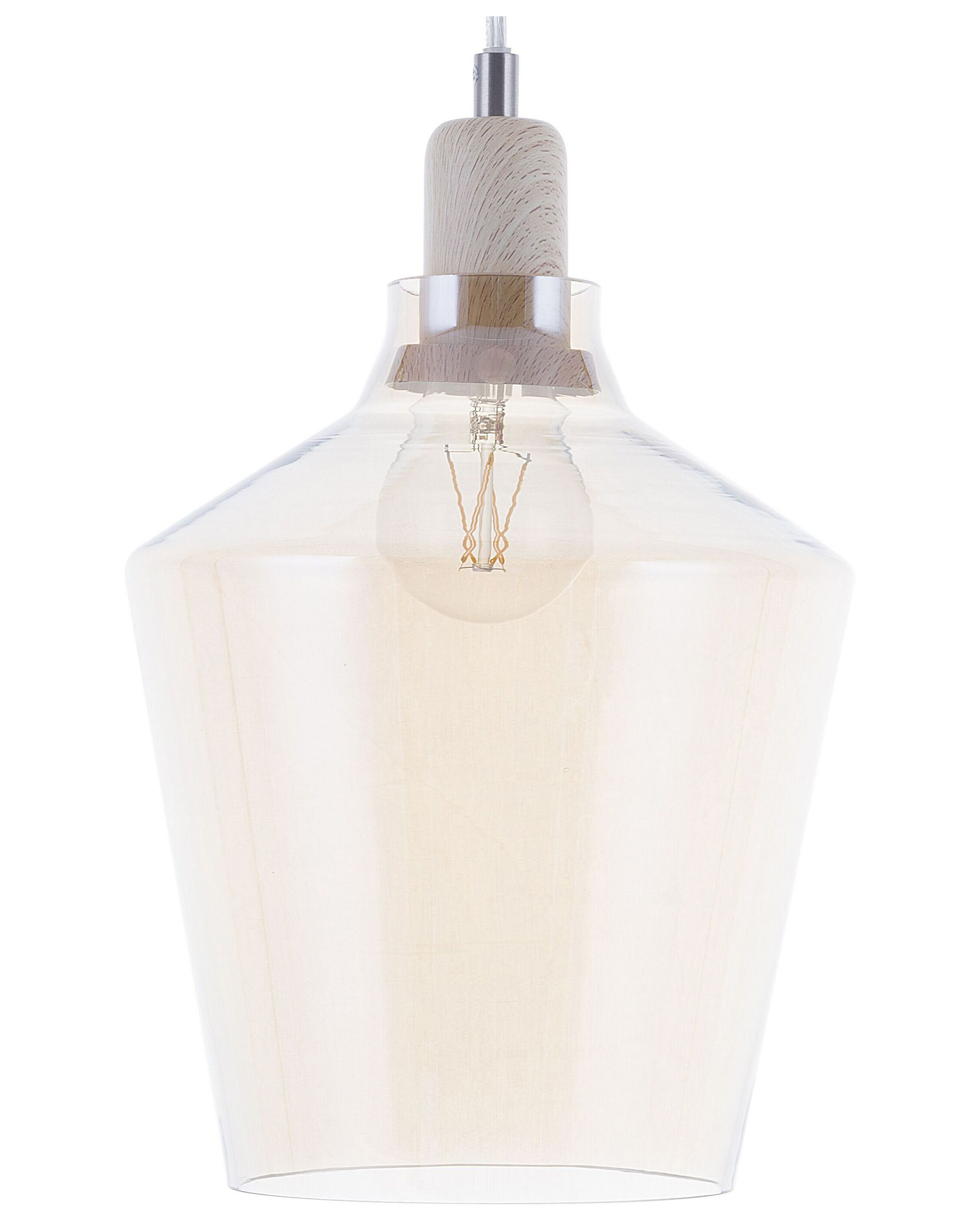 Lampa wisząca sufitowa szklana bursztynowa