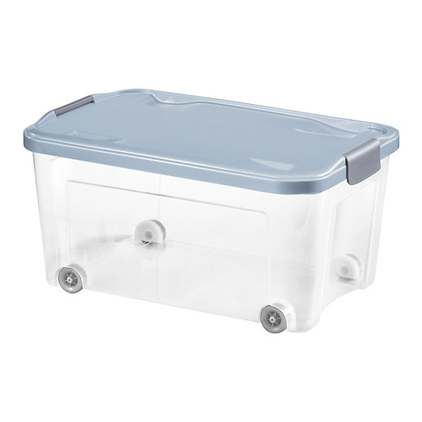 Boîte de rangement avec roulettes Tontarelli Combi Box 43 L couvercle bleu vendue par 3 pièces