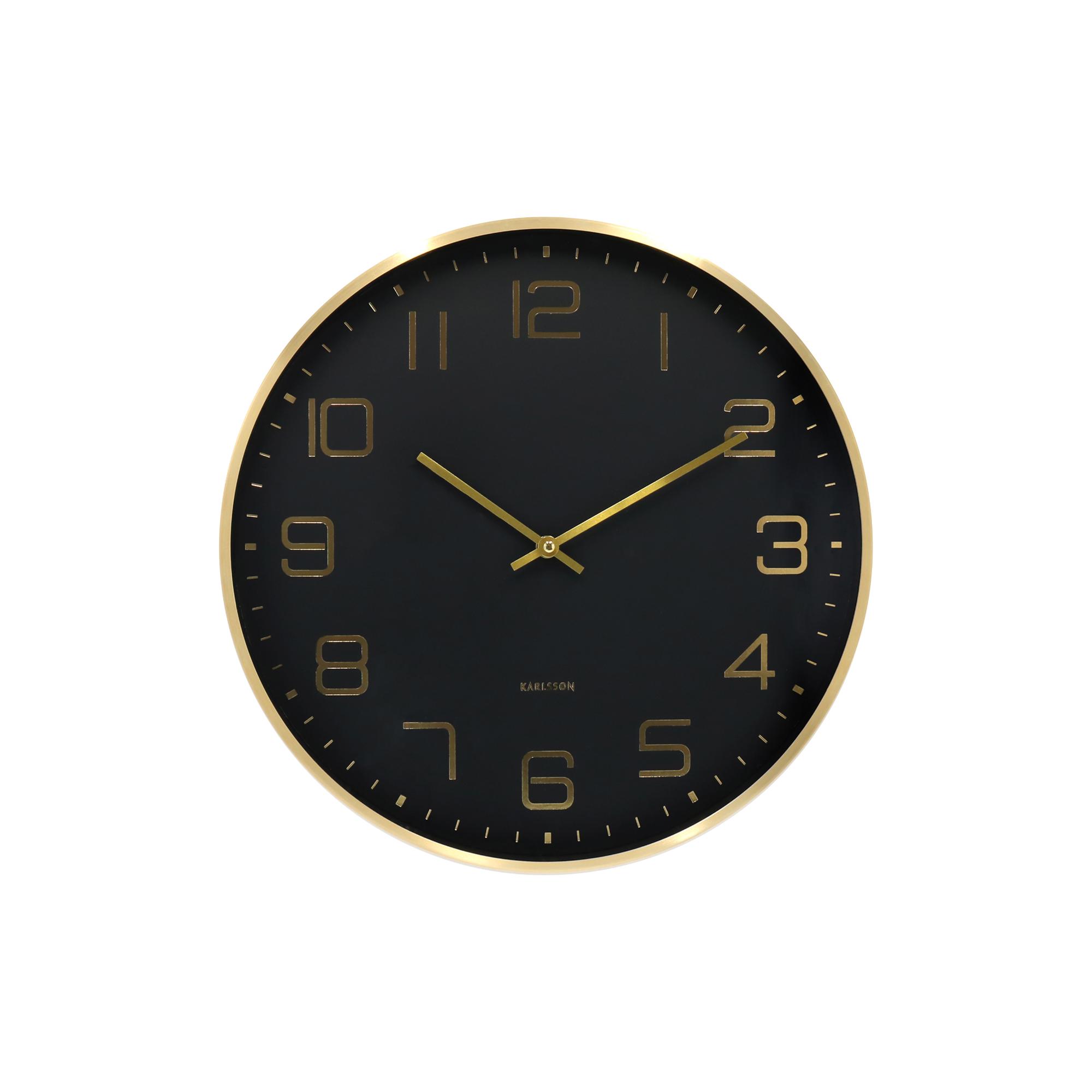 Karlsson wandklok Elegance Glow - zwart - Ø40cm