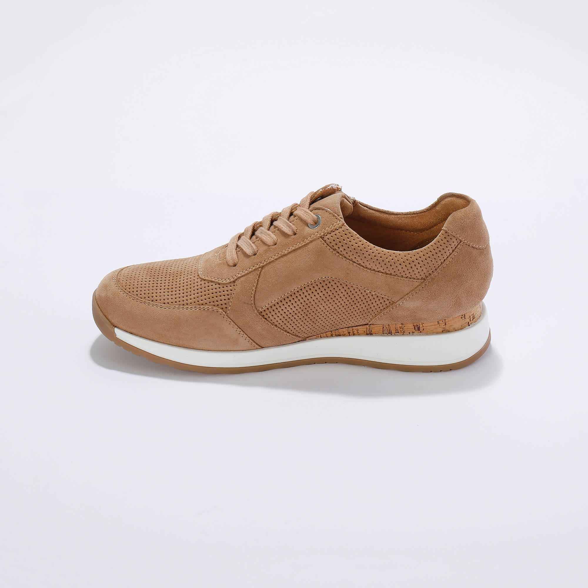 Baskets zippées en cuir souple à semelle bimatière