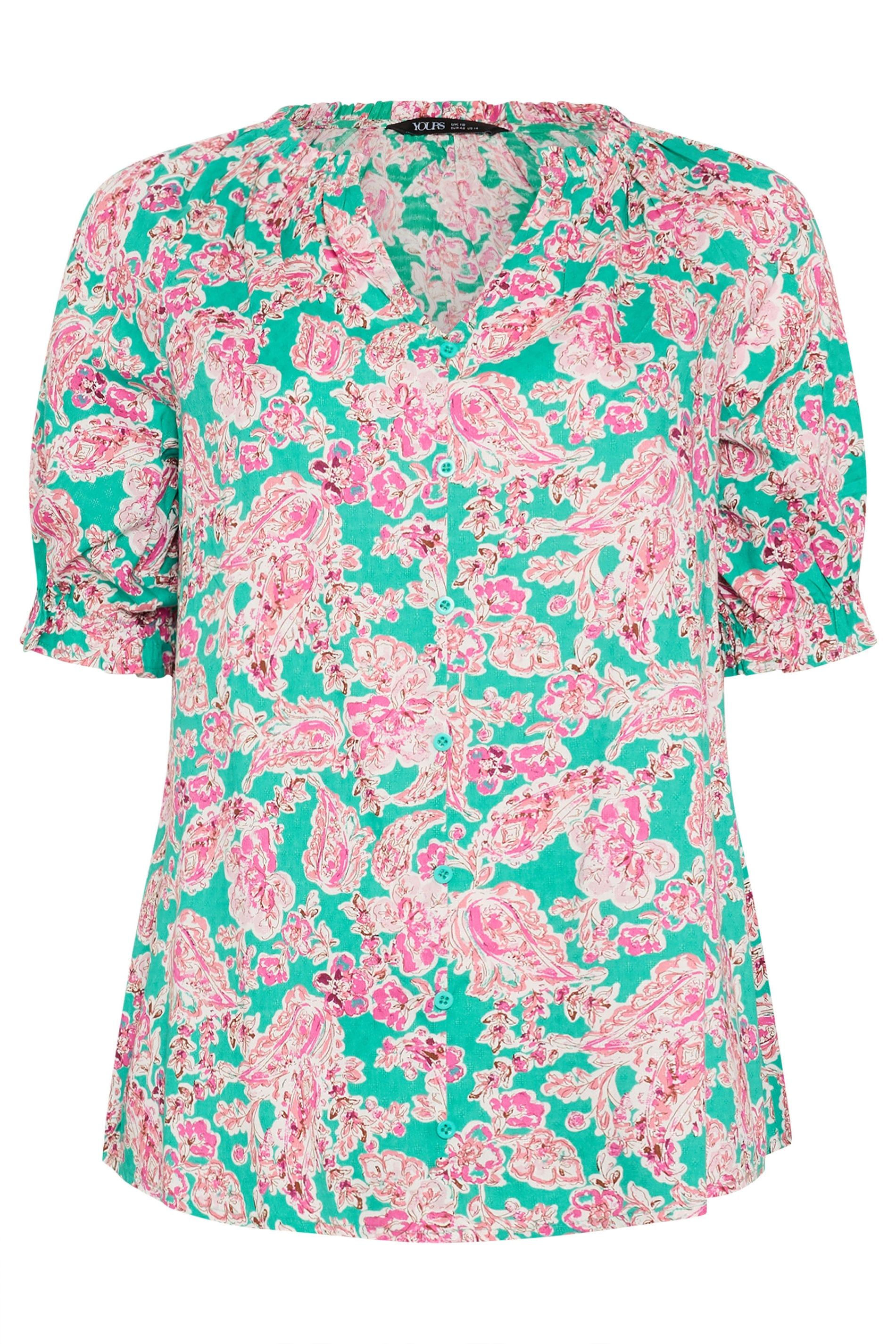 Yours Floral Print Frill Neck Top