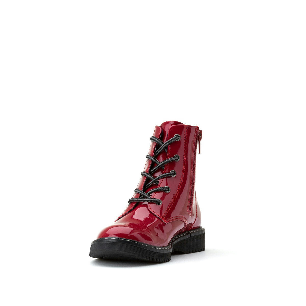 Bottines vernies zippées à lacets
