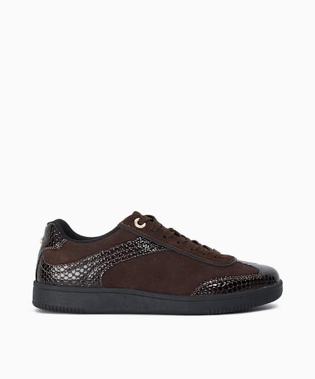 Emilias Brown - Leather Lace-Up Trainers