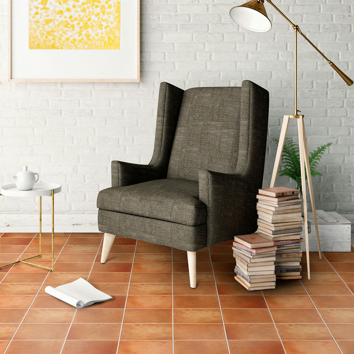 - Stickers sol 9 stickers carrelages terre cuite de saliccia 30x30cm