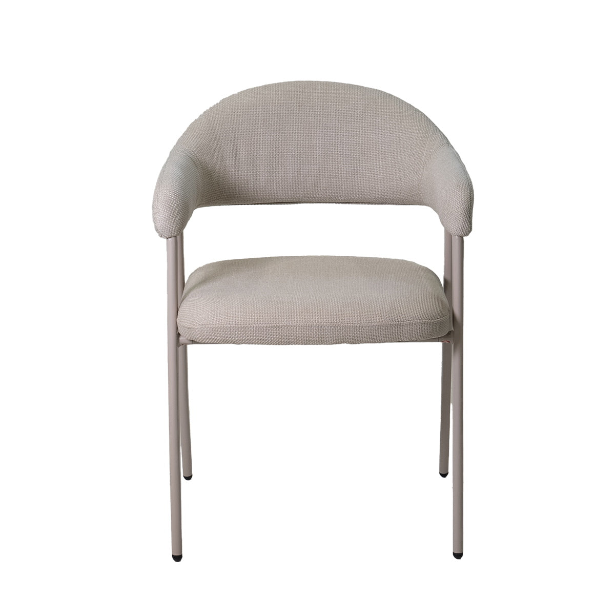 Giga Meubel Eetkamerstoel Linde - Metaal/Stof - Beige - Set van 2