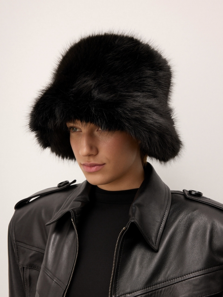 Synthetic fur bucket hat