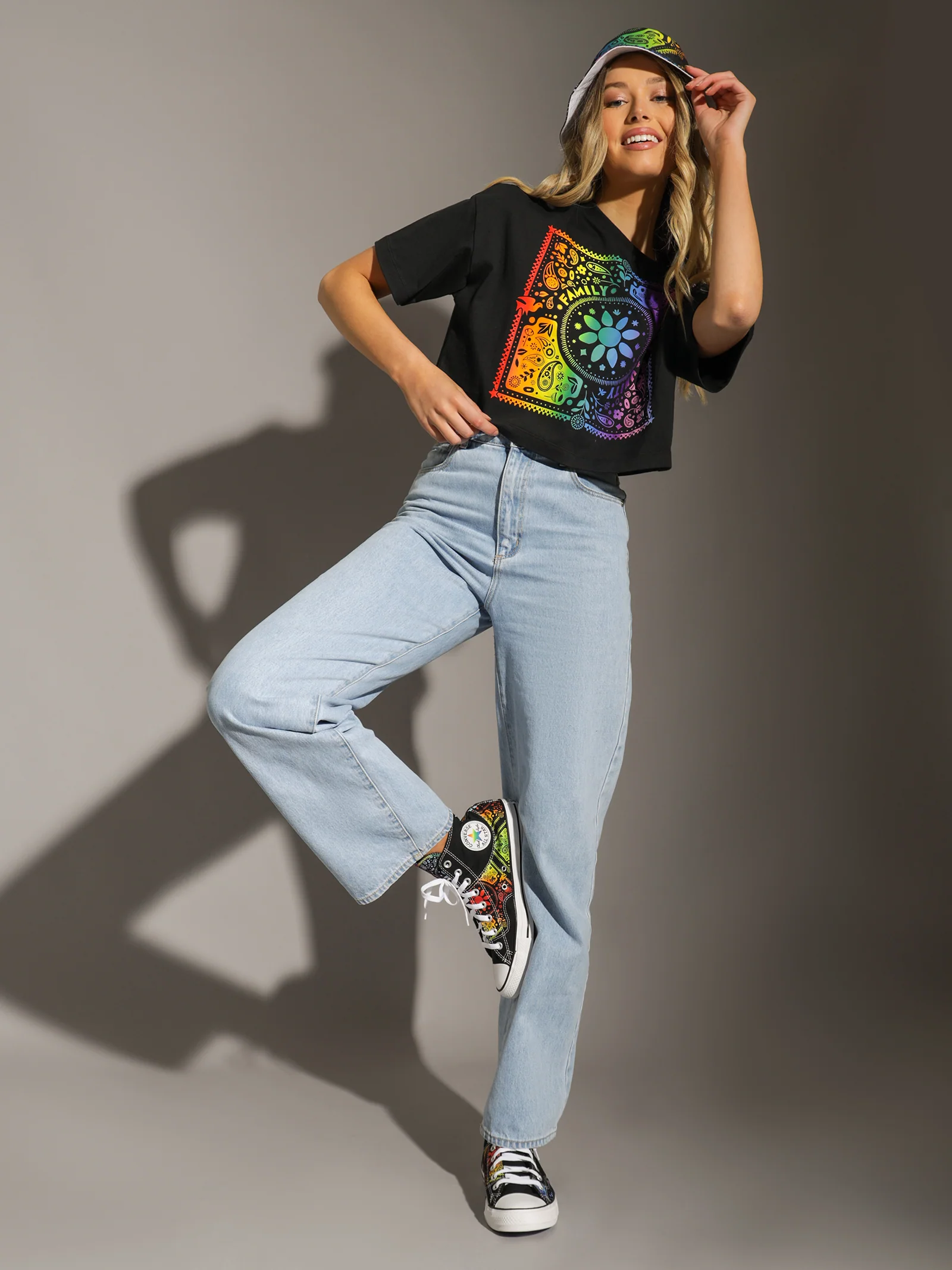 Paisley Pride Oversized Cropped T-Shirt