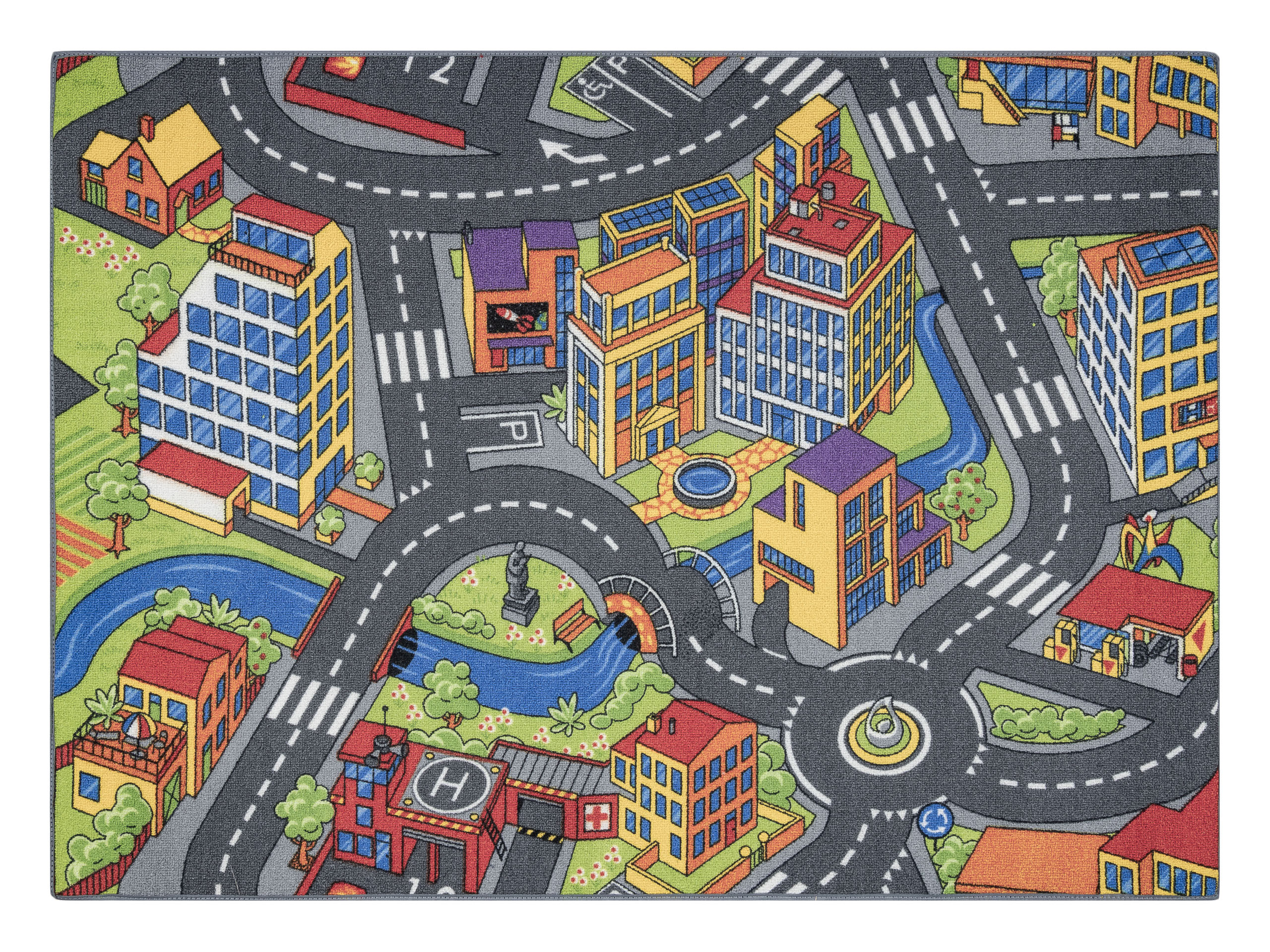 DYWAN REBEL ROADS Town life 97 Duże miasto, ulice dla dzieci 95x133 cm