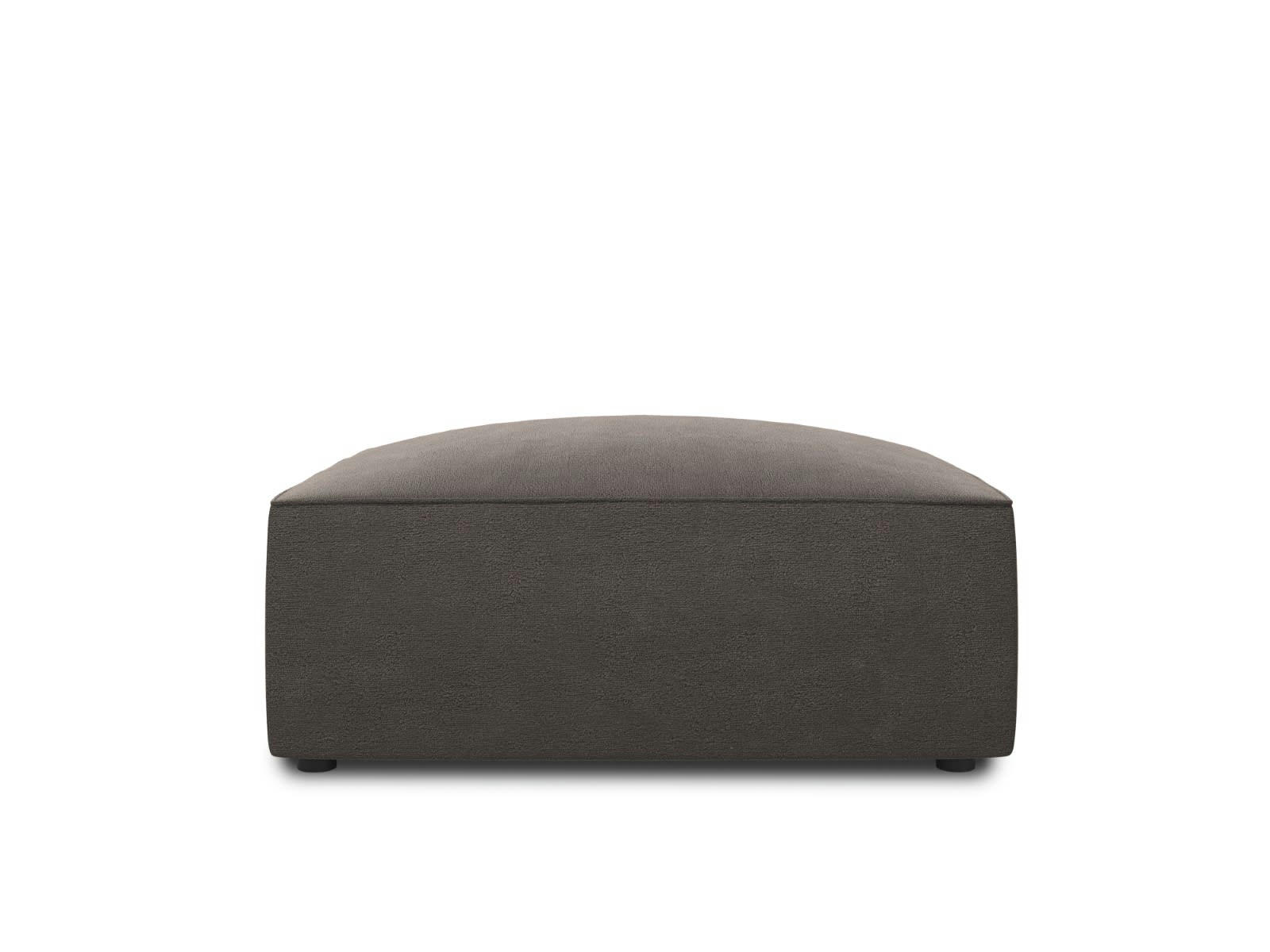 RUBY - Pouf 1 place en tissu velours gris foncé