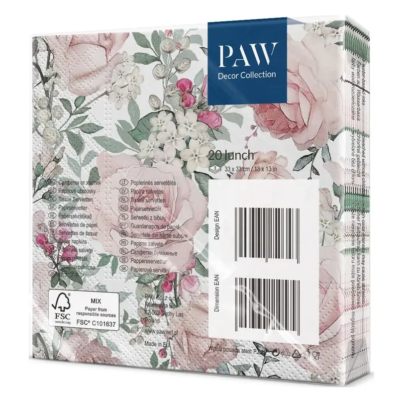 Serviette 20er-Set Rosen