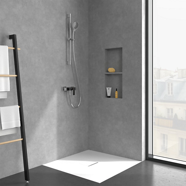 Mitigeur mécanique douche VILLEROY ET BOCH Architectura Square Chrome   Ensemble de douche Verve Showers 3 jets Chrome