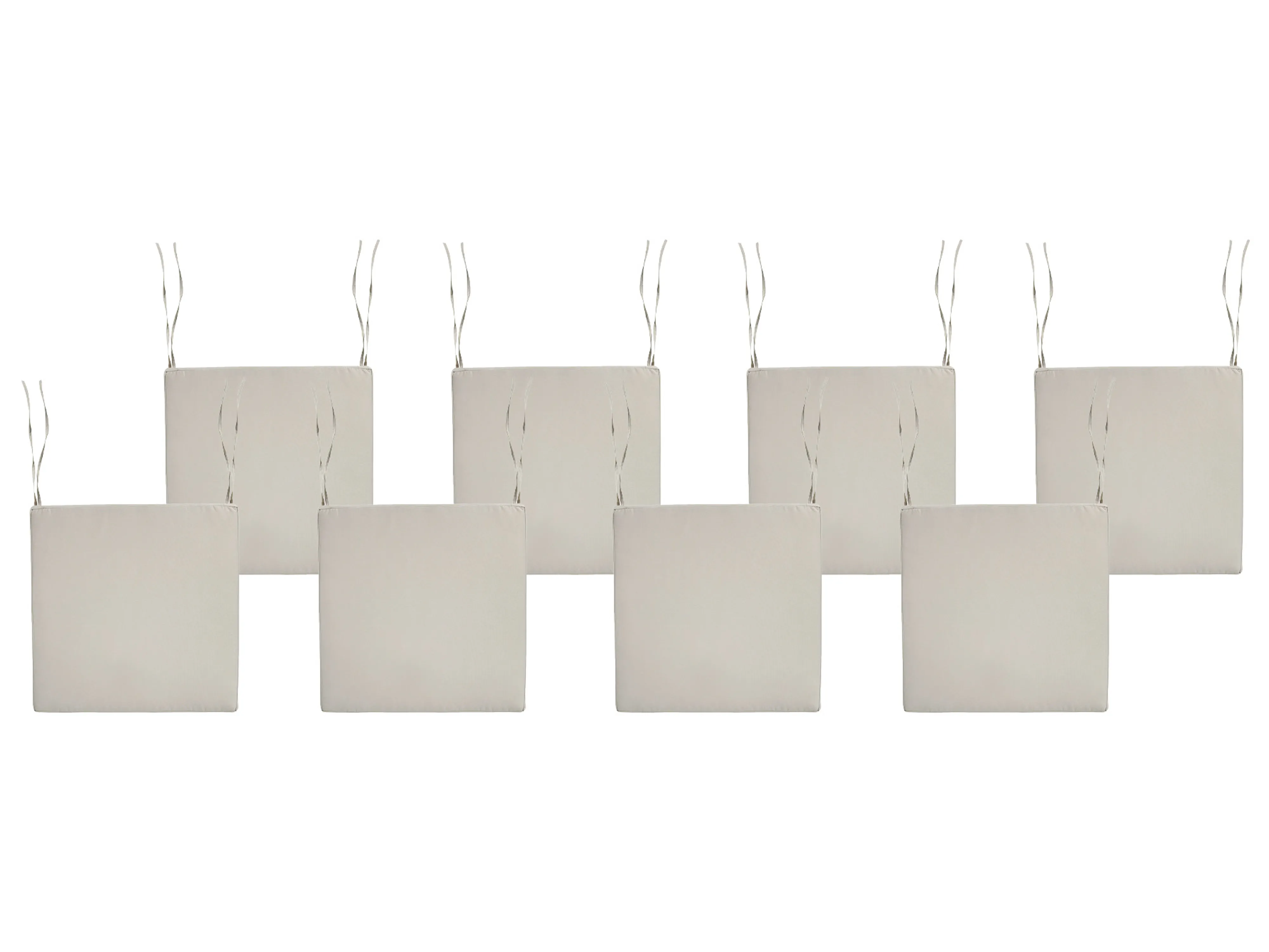 Set of 8 Garden Chair Cushions SASSARI PREMIUM 46 x 46 cm Taupe