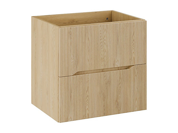 Meuble sous vasque suspendu strié - Naturel clair - L60 cm - ORISO