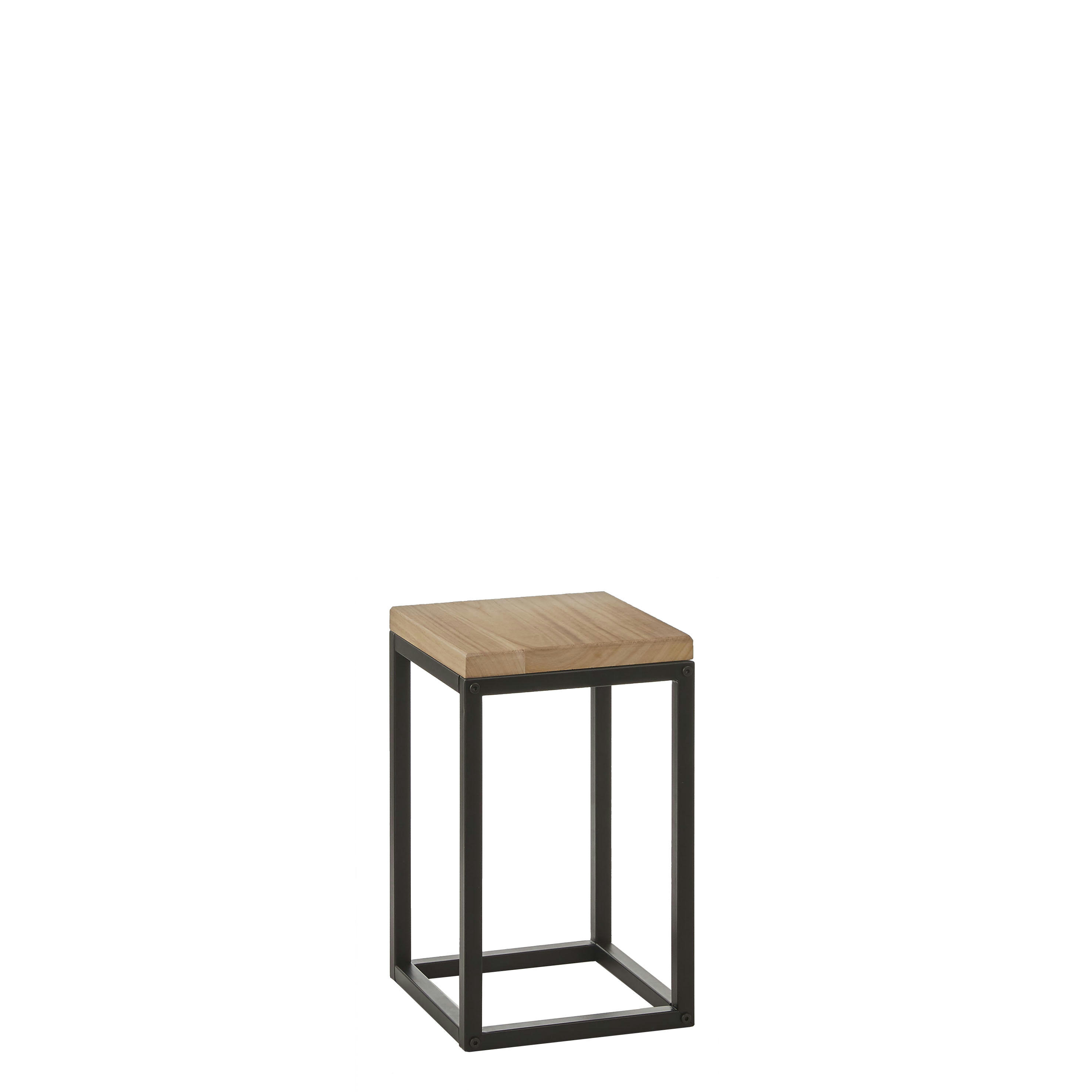 OSKAR - Table d'appoint en bois et métal noir H42