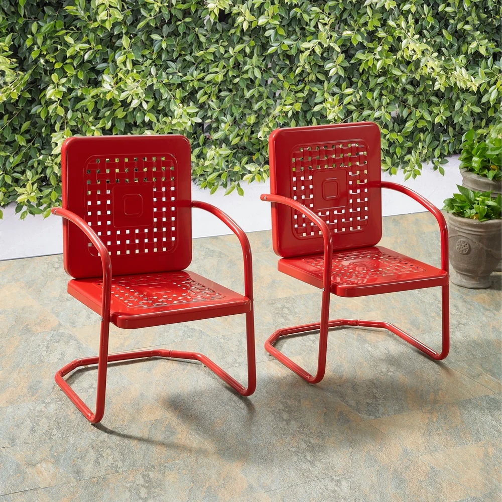 Crosley Bates Glossy Red Retro Chair (Set of 2)