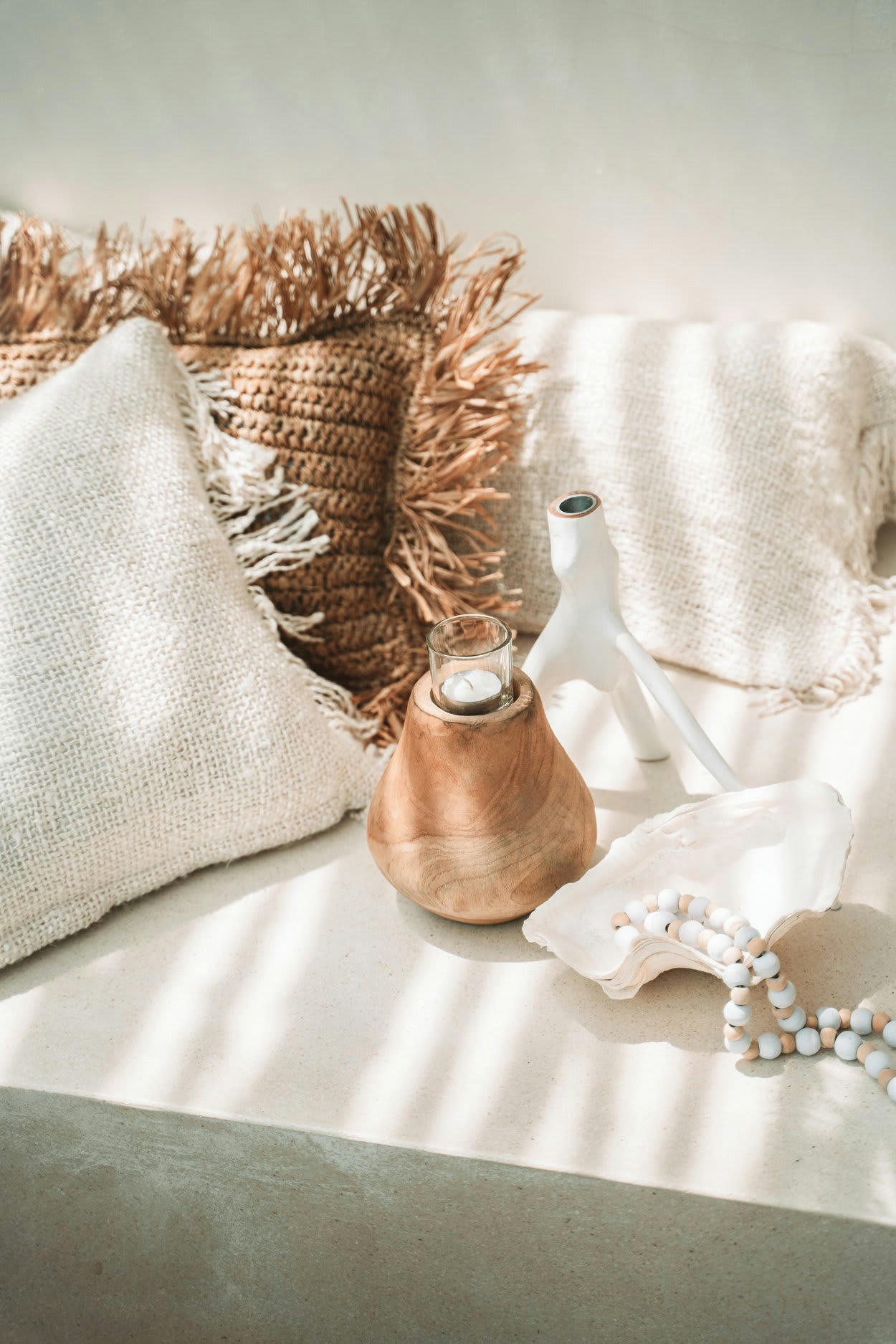 DROP - Bougeoir en bois de teck