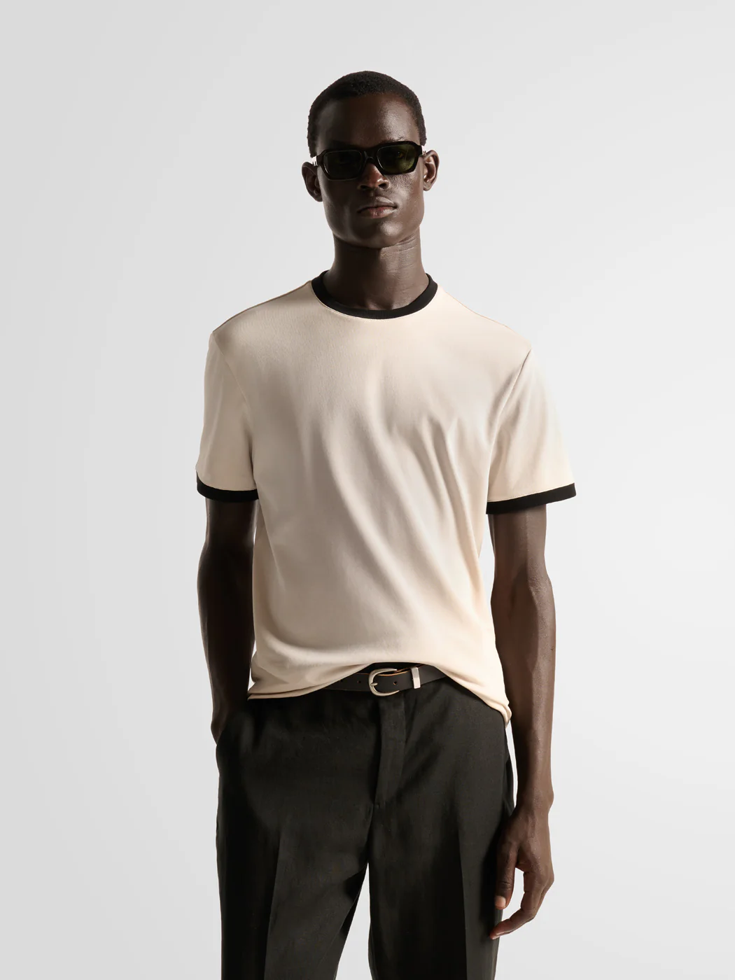 T-shirt col rond contrasté - L'atelier