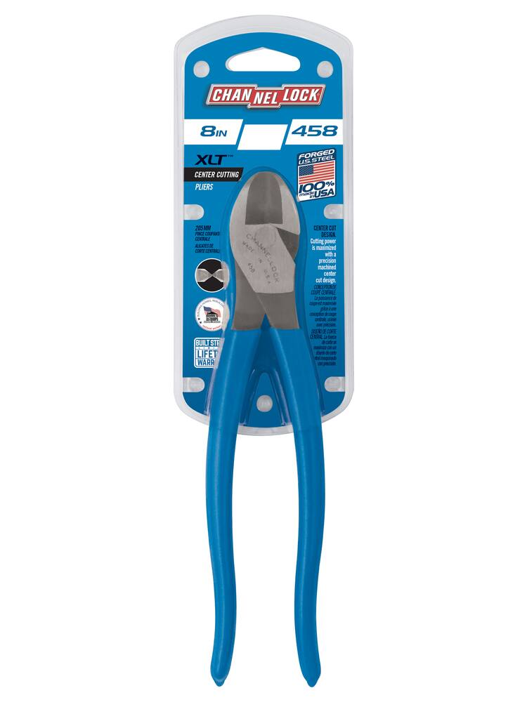 Channellock® 458 XLT Center Cutting Pliers, Comfort Grip, 8-in