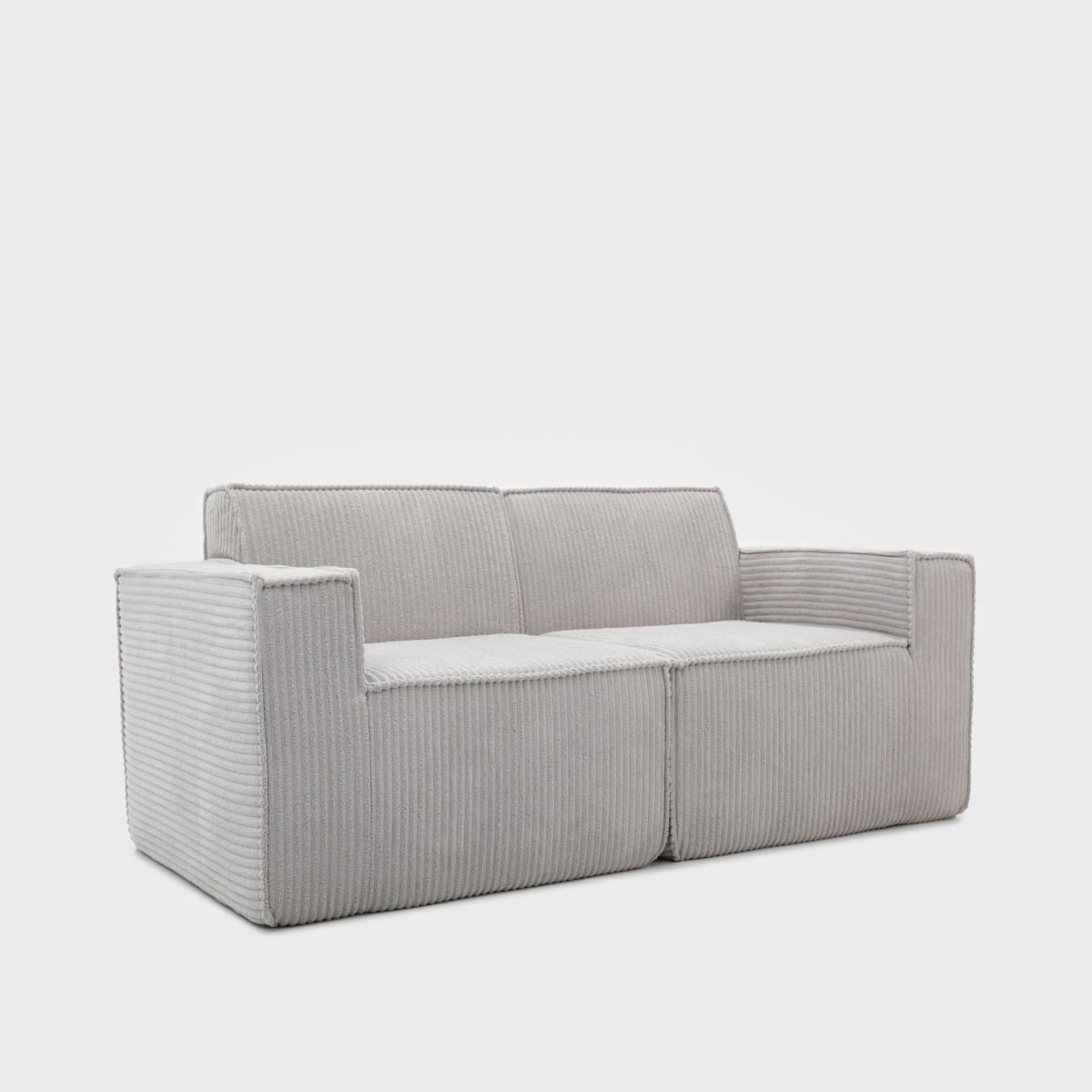 Sofa modułowa LYKKE 2-osobowa jasnoszara piankowa sztruksowa 190x88x73 cm