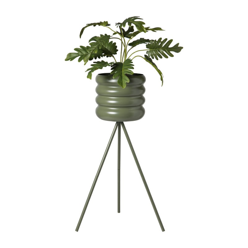 Bloempot bubbles op voet groot - groen - &Oslash;22x65 cm