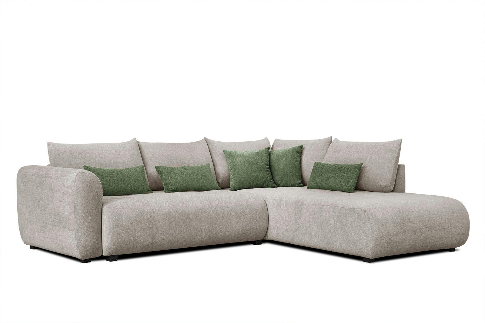 SORENO - Canapé d'angle droit 5 places marron moyen avec le couchage