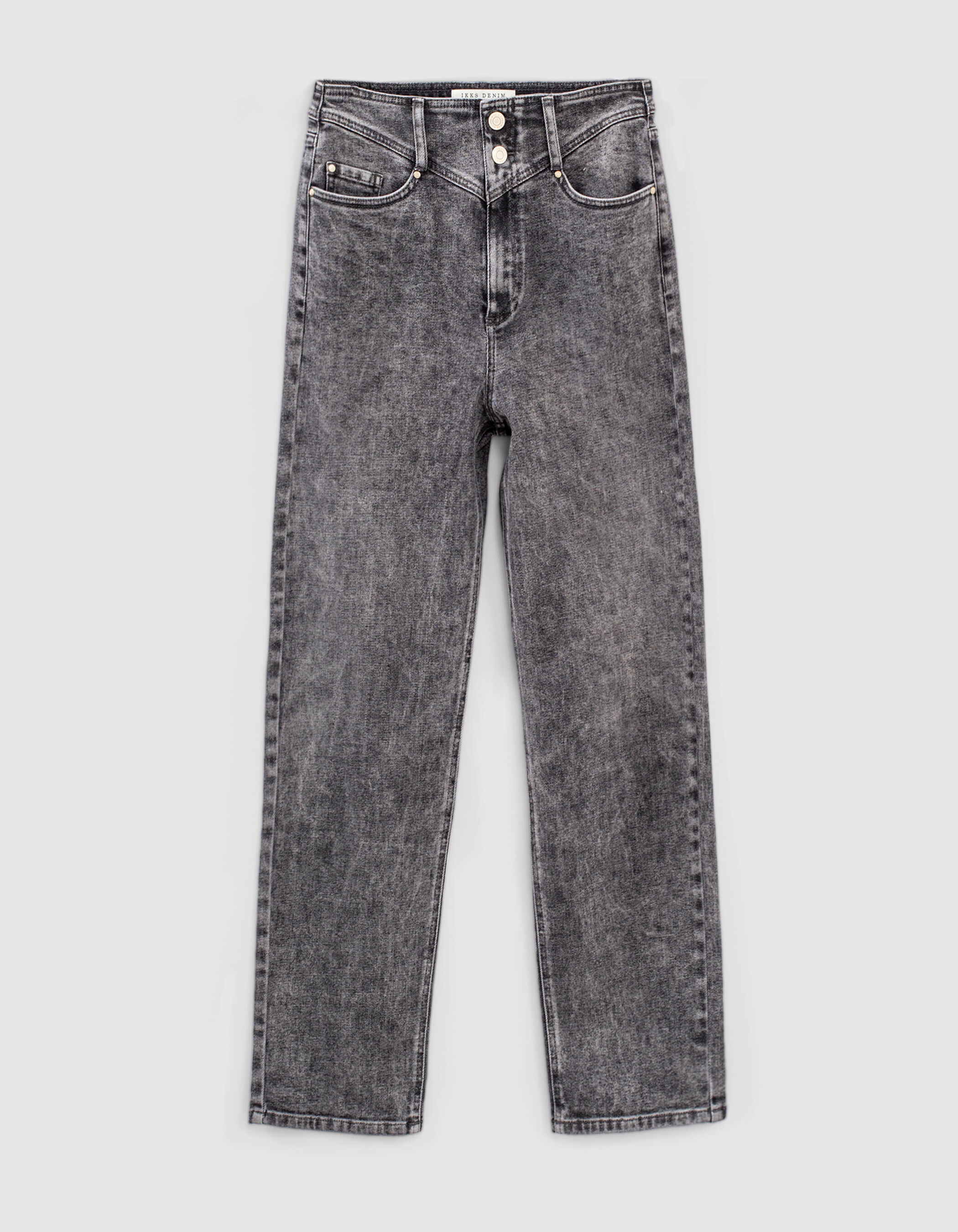 Jean slouchy en coton BCI gris longueur cropped femme