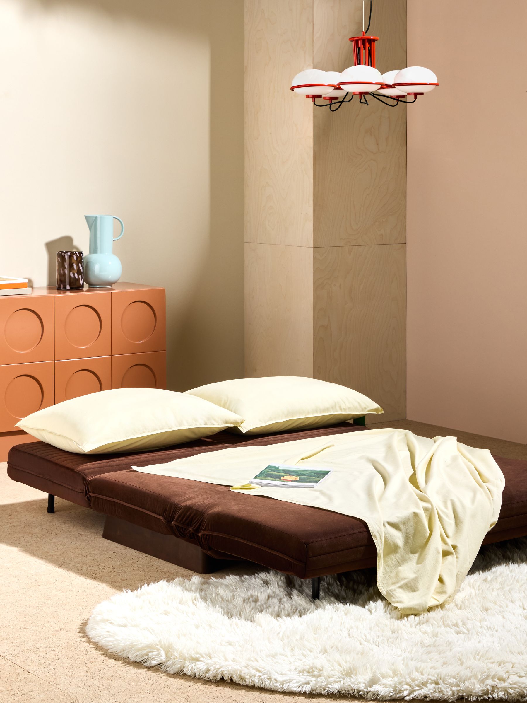 Large Bingham 2 Seater Sofa Bed in Chocolate Brown Velvet