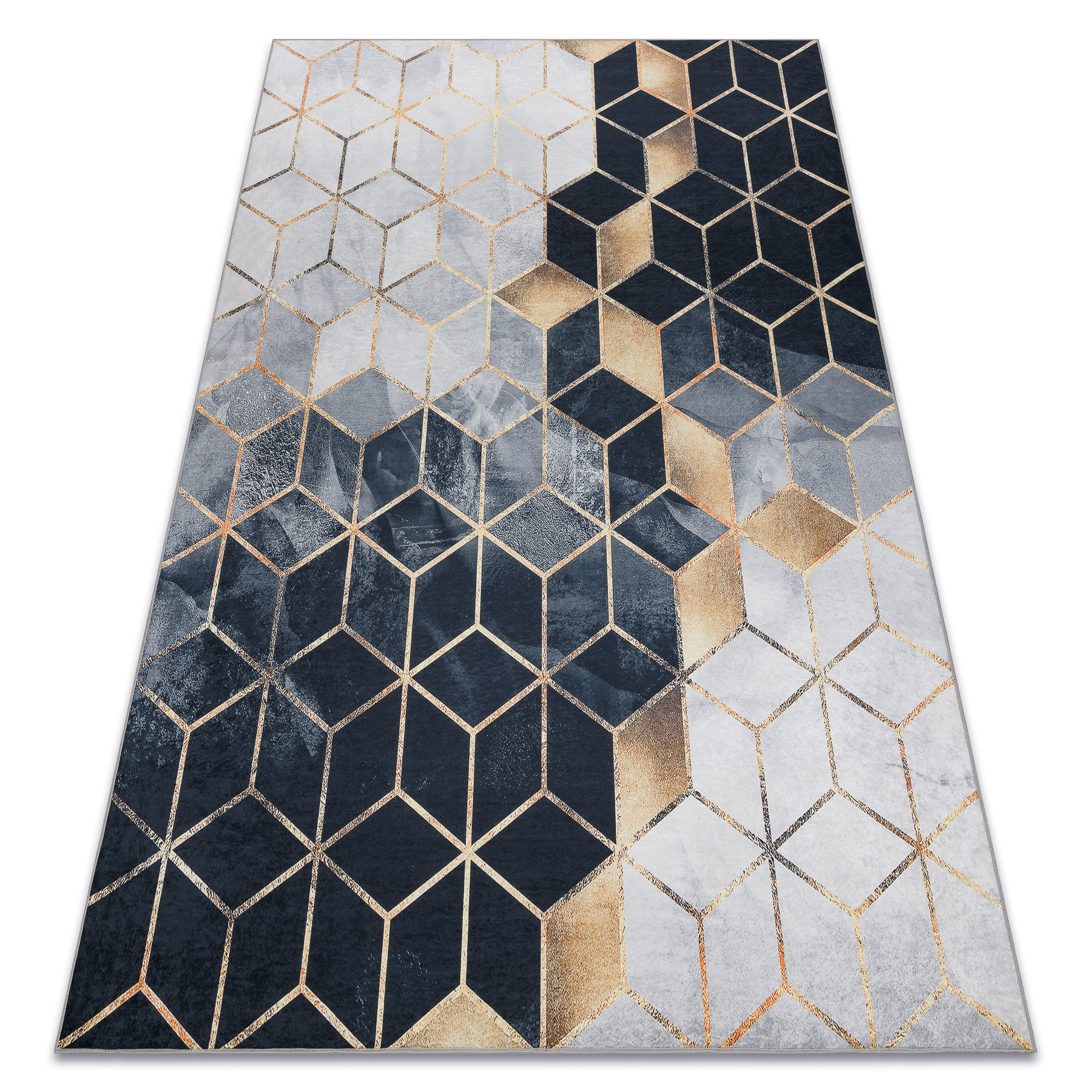 Dywan do prania ANDRE 1171 Kostka, geometryczny antypoślizgowy 80x150 cm
