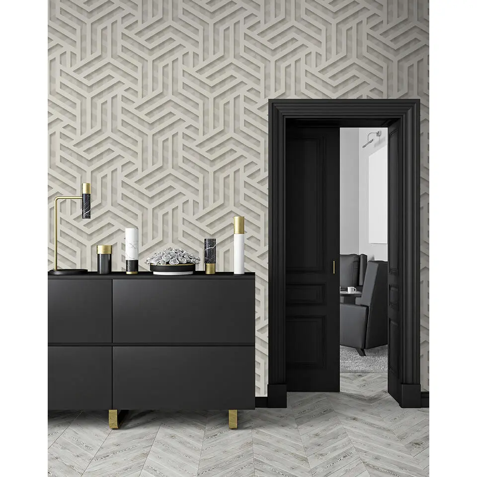 Dutch Wallcoverings - Onyx dessin grijs/zilver - 0,53x10,05m