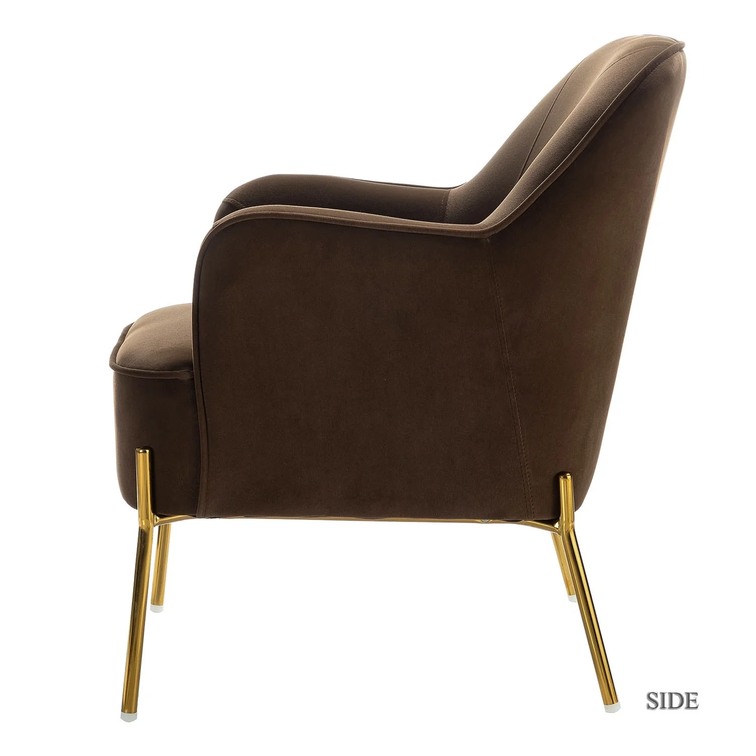 Marina Modern Velvet Accent Chair with Golden Legs Set of 2 by HULALA HOME