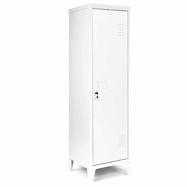 Armoire vestiaire ESTER 1 porte métal blanc design industriel