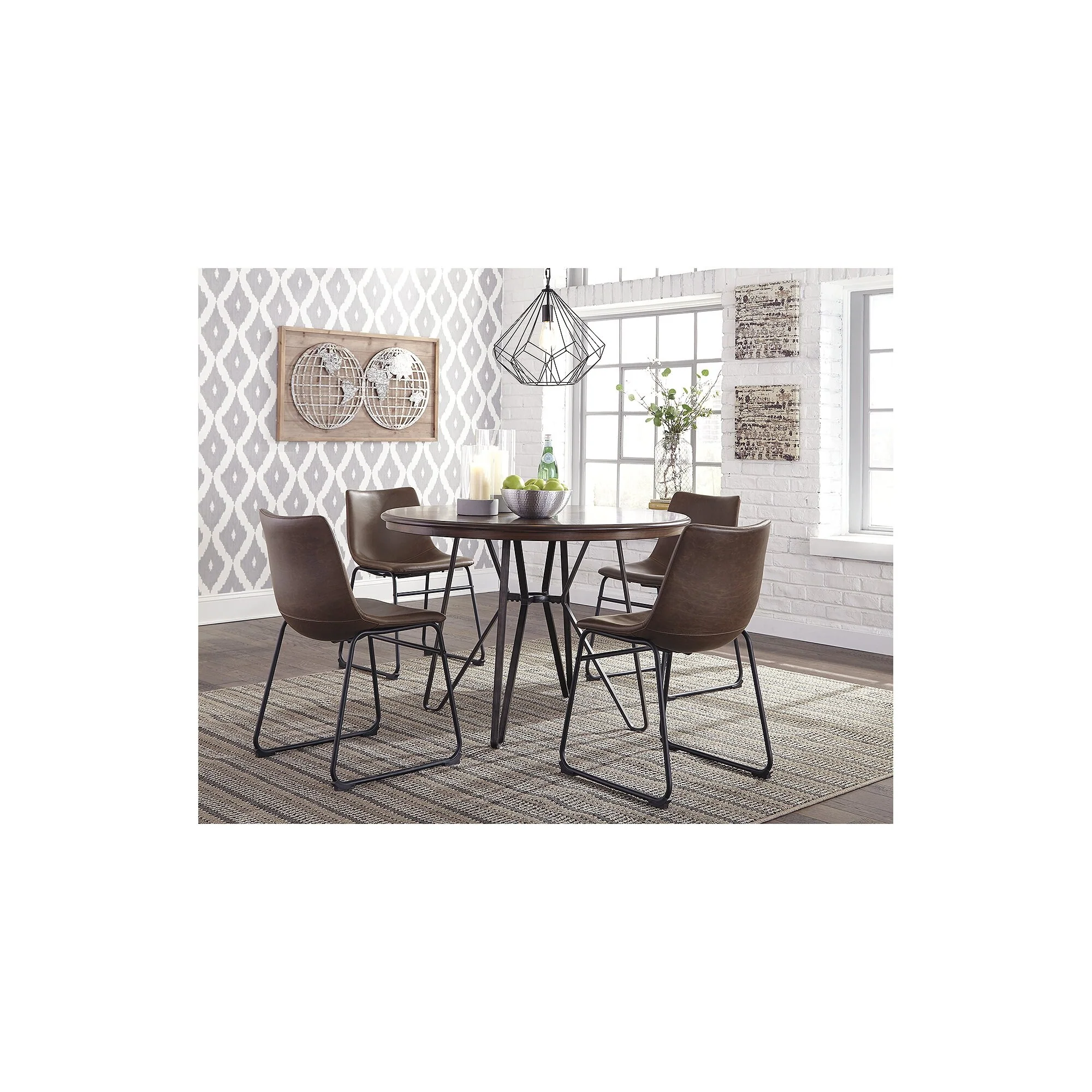 Signature Design by Ashley Centiar Brown/Black 5-Piece Dining Package