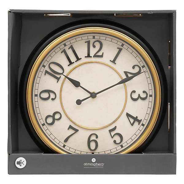 Horloge Nell - verre - noir - D29 -2 cm - Atmosphera